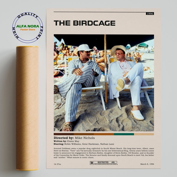 The Birdcage / The Birdcage Poster / Minimalist Movie Poster / Vintage Retro Art Print / Custom Poster / Wall Art Print / Home Decor