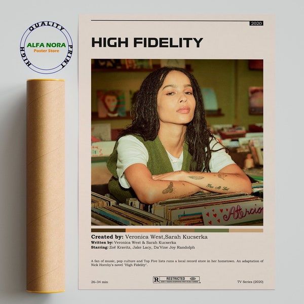 High Fidelity / High Fidelity Poster / Minimalist Tv Series Poster / Vintage Retro Art Print / Custom Poster / TV Series Poster