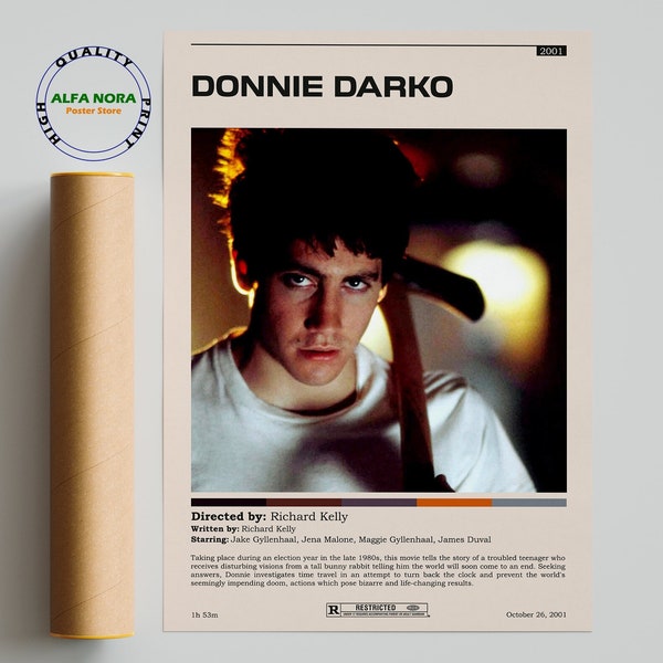 Donnie Darko / Donnie Darko Poster / Minimalist Movie Poster / Vintage Retro Art Print / Custom Poster / Wall Art Print / Home Decor