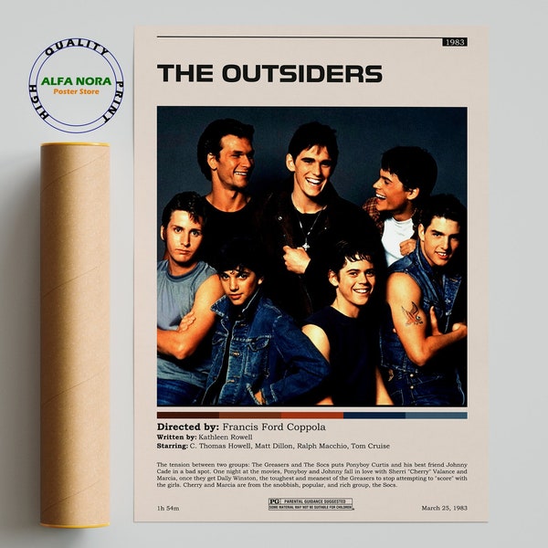 The Outsiders / The Outsiders Poster / Minimalist Movie Poster / Vintage Retro Art Print / Custom Poster / Wall Art Print / Home decor