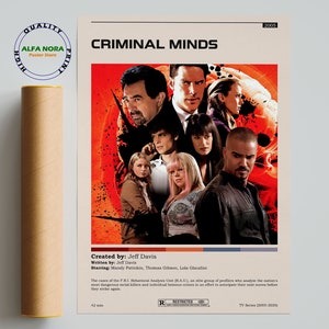 Criminal Minds / Criminal Minds  Poster / Minimalist Movie Poster / Vintage Retro Art Print / Custom Poster / Wall Art Print / Home Decor