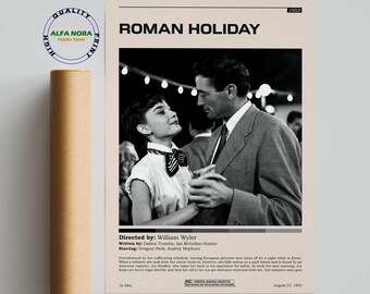 Roman Holiday / Roman Holiday Movie Poster / Vintage Retro Art Print / Wall Art Print / Minimalist Movie Poster / Custom Poster Home Decor