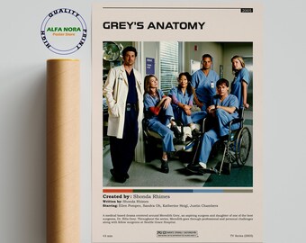 Grey's Anatomy / Grey's Anatomy Poster / Minimalist Movie Poster / Vintage Retro Art Print / Custom Poster / Wall Art Print / Home Decor