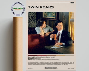 Twin Peaks / Twin Peaks Poster / Retro Tv Series / Minimalist Movie Poster / Vintage Retro Art Print / Custom Poster / Wall Art Print