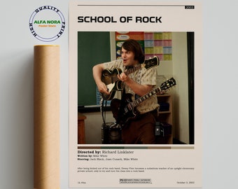 School Of Rock / School Of Rock Poster / Minimalist Movie Poster / Vintage Retro Art Print / Custom Poster / Wall Art Print / Home Decor