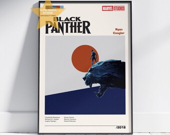 Black Panther / Chadwick Boseman / Vintage Retro Art Print / Wall Art Print / Minimalist Movie Poster / Custom Poster / Home Decor