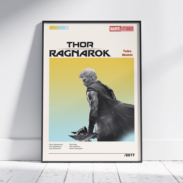 Thor Ragnarok / Thor Poster / Vintage Retro Art Print / Wall Art Print / Minimalist Movie / Marvel Print / Marvels Gifts / Home Decor
