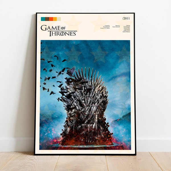 Game of Thrones / Game of Thrones Poster / Minimalist Tv Series Poster / Vintage Retro Art Print / Custom Poster / Wall Art Print