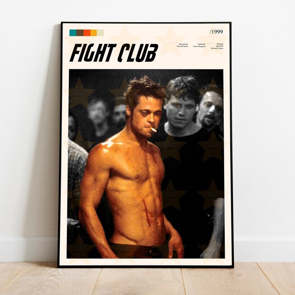 Fight Club / David Fincher / Minimalist Movie Poster / Vintage Retro Art Print / Custom Poster / Wall Art Print / Home decor