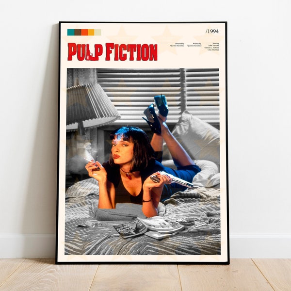 Pulp Fiction / Quentin Tarantino / Minimalist Movie Poster / Vintage Retro Art Print / Custom Poster / Wall Art Print / Home decor