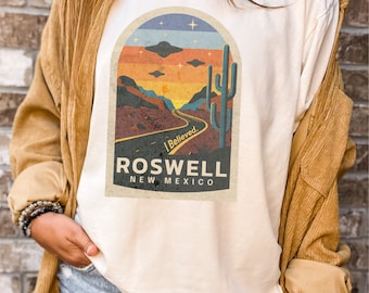 Roswell I Believed Tee, Aliens Tee, X-Files I Believed, I Want To Believe, Vintage Aliens Tee, UFO Shirt, X-Files T-Shirt, Alien Shirt Women