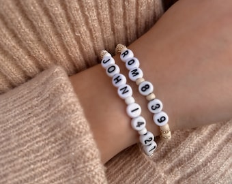 Custom Bible Verse Bracelet | Personalized Scripture Stretch Bracelet | Faith Gift for Women or Children