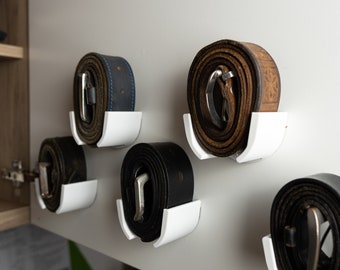 Wall holder belt adhesive / belt hanger / wall mount for the belt with adhesive strip / belt organizer / wall hook for belt