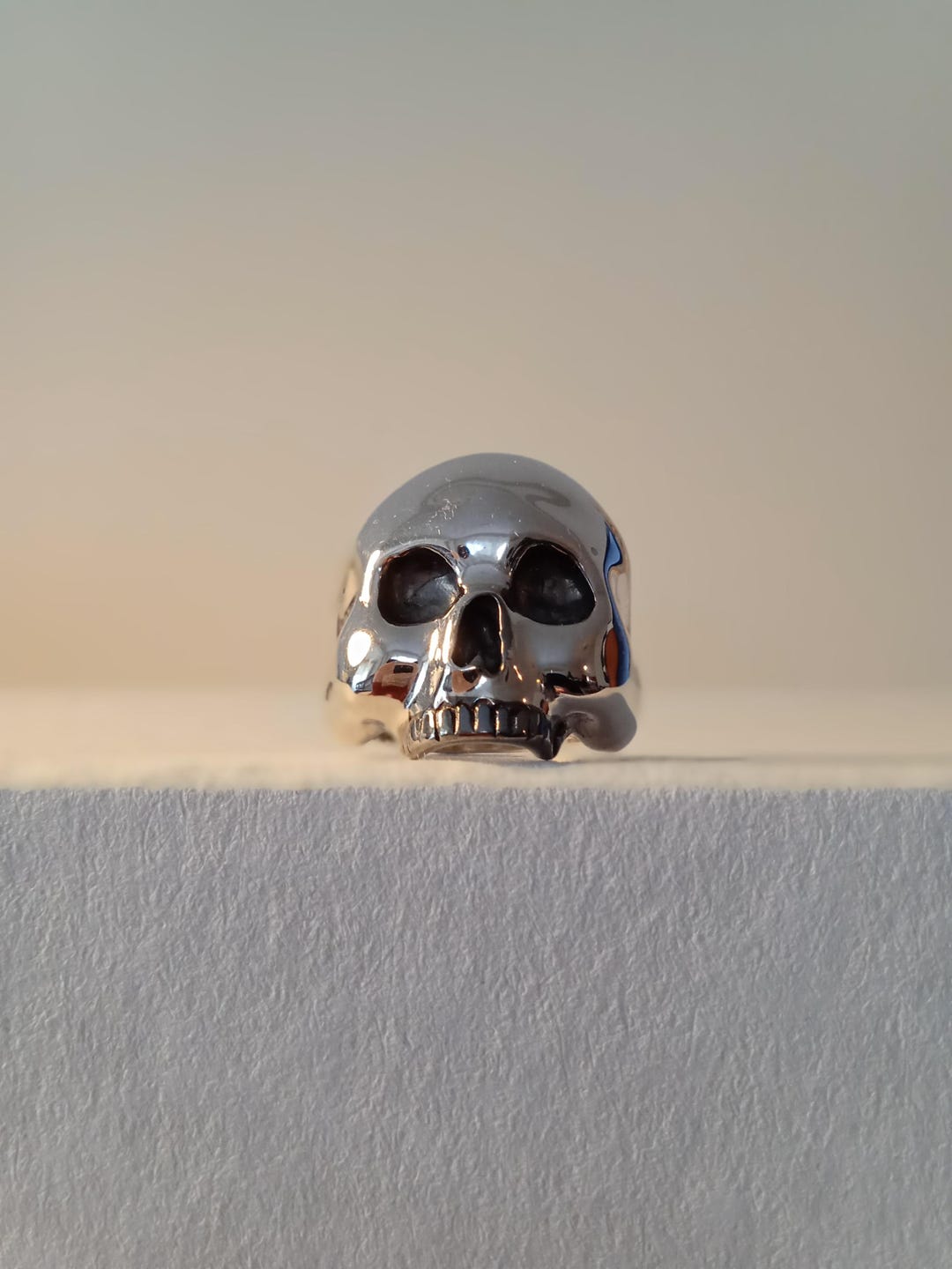 Fpj Ring Skull Ring / Mens and Womens Skull Ring / Adjustable Size / Silver and ...