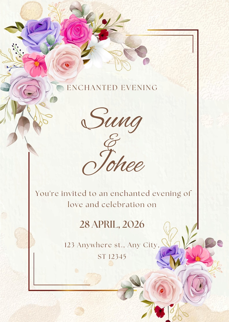 Taylor Swift Inspired Wedding Digital Invitation, Enchanted Theme ...