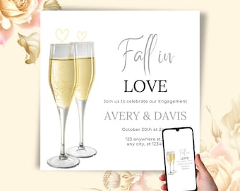 Congratulations on Your Engagement! Express Your Joy with this Fall In Love Card Design, You're Engaged with Printable Engagement Party
