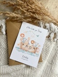 Baptism card with name | Personalized card for baptism | Personalized baptism gift card | Noah's Ark DIN A card for holy baptism