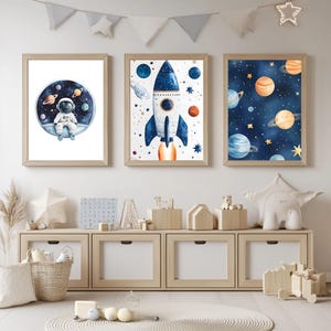 Posterset Weltraum  • Astronaut • Sterne • verschiedene Formate  • Digitaler Download • Kinderzimmer Wanddekoration • Rakete • Sternenhimmel