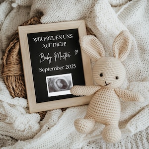 Digital pregnancy announcement, customizable, Canva, social media pregnancy announcement, boho, announce news