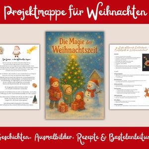 Christmas Project Folder for Children | 38 Pages of Crafts, Stories, Songs, and Games | Kindergarten, School – PDF Download, Christmas Templates