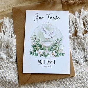 Tauf Karte mit Namen | Personalisierte Karte zur Taufe | Taufe Geschenk Karte personalisiert