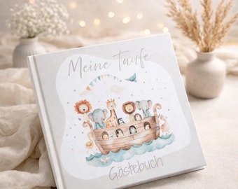 Gästebuch Taufe Boho | Taufbuch für Mädchen und Jungen | Erinnerungsbuch Hardcover | 21x21 cm | Platz für Gäste und Paten, Erinnerungen
