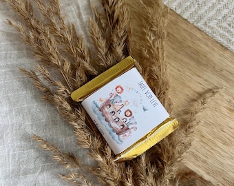 Ritter Sport Mini Banderole for Baptism, Chocolate Guest Gift, Digital Download, Gift for Guests, PDF, Personalized, Baptism Gift, Christening