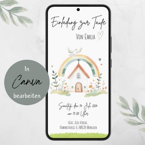 Invitación bautizo / bautismo / invitación / archivo digital – descarga inmediata / comunión / confirmación / iglesia | Invitación digital para el bautismo