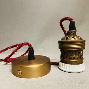 Antique matte brass Giant light bulb socket industrial pendant with cord