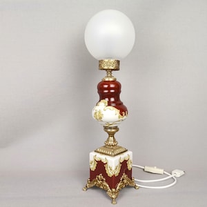 Large Italian regency style ceramic buffet table lamp 1950s