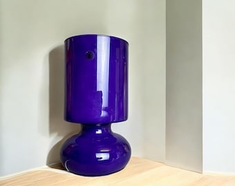 Colorful glass bedside table lamp purple Ikea Lykta