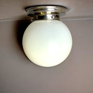 Minimalist flush ceiling mount light opaline glass wall lamp