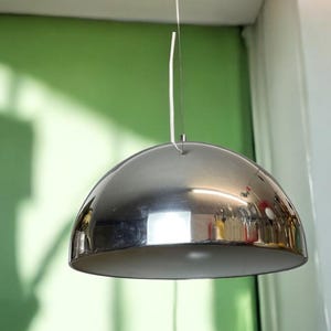 Mid Century Modern chandelier silver light led ceiling hanging light fixture Reggiany Italian
