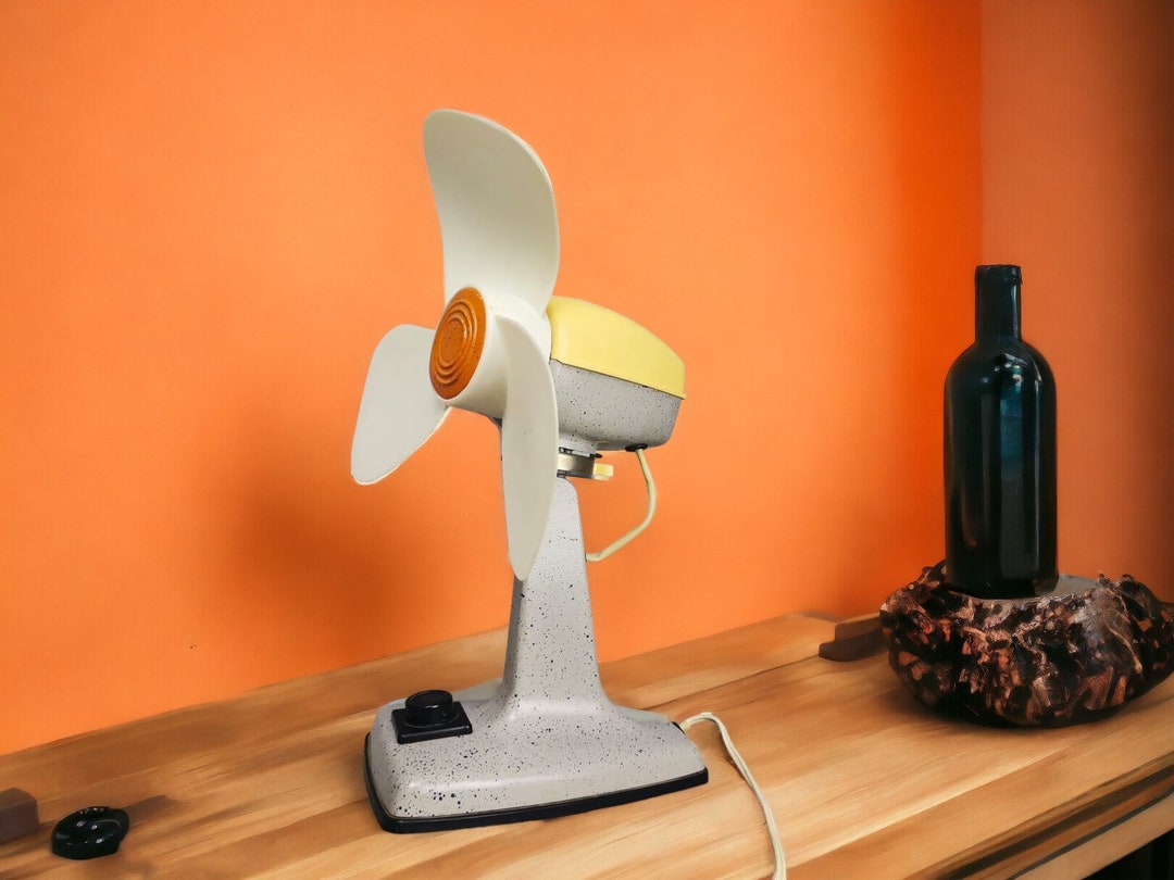 Retro Electric Rotating Table Fan Industrial Design Soviet Bar Shop ...