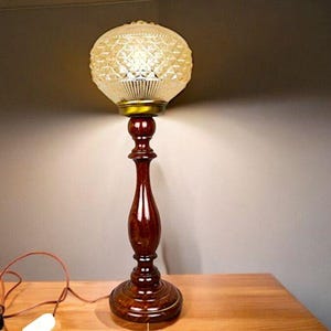 Large table lamp wood wooden light biophilic lighting sculptural
