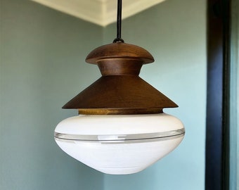 Small wooden Scandinavian Style hanging lamp