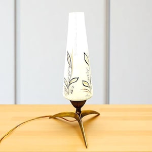 Space Age tripod glass table lamp for bedroom