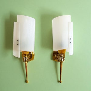Pair mid century modern wall sconce lights for bedroom