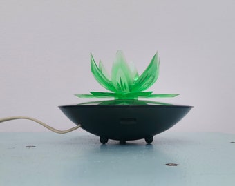 Green Water Lily or Lotus night light sculptural retro table lamp