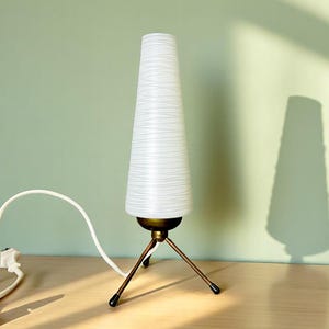 Space Age tripod glass table lamp for living room