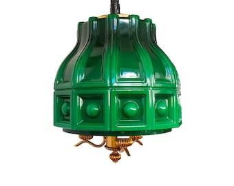 Mid Century Bubble Glass Pendant/ Vintage Glass Chandelier/ by