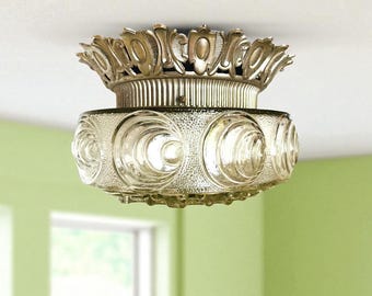 Decorative flush mount light fixture or wall sconce