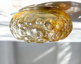 Round Flush ceiling mount light fixture amber by Helena Tynell