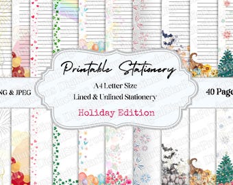 Printable Stationery | Printable Holiday Edition Stationery | Holiday | Printable Writing Paper | Writing Paper | Digital Download | PNG