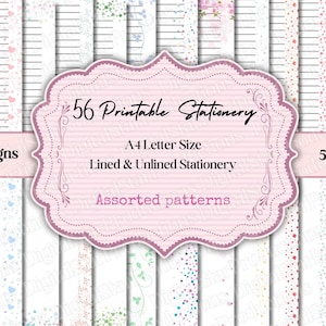 Assorted Patterns Stationery | Bundle | Stationery | Printable Writing Paper | Letter Writing | Digital Download | Instant Download | PDF