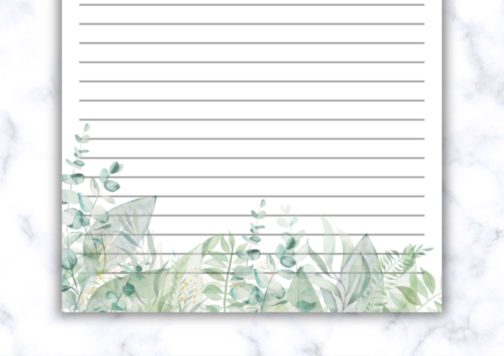 Printable Plant Stationery Printable Writing Paper A4 US 8.5x 11 Letter ...