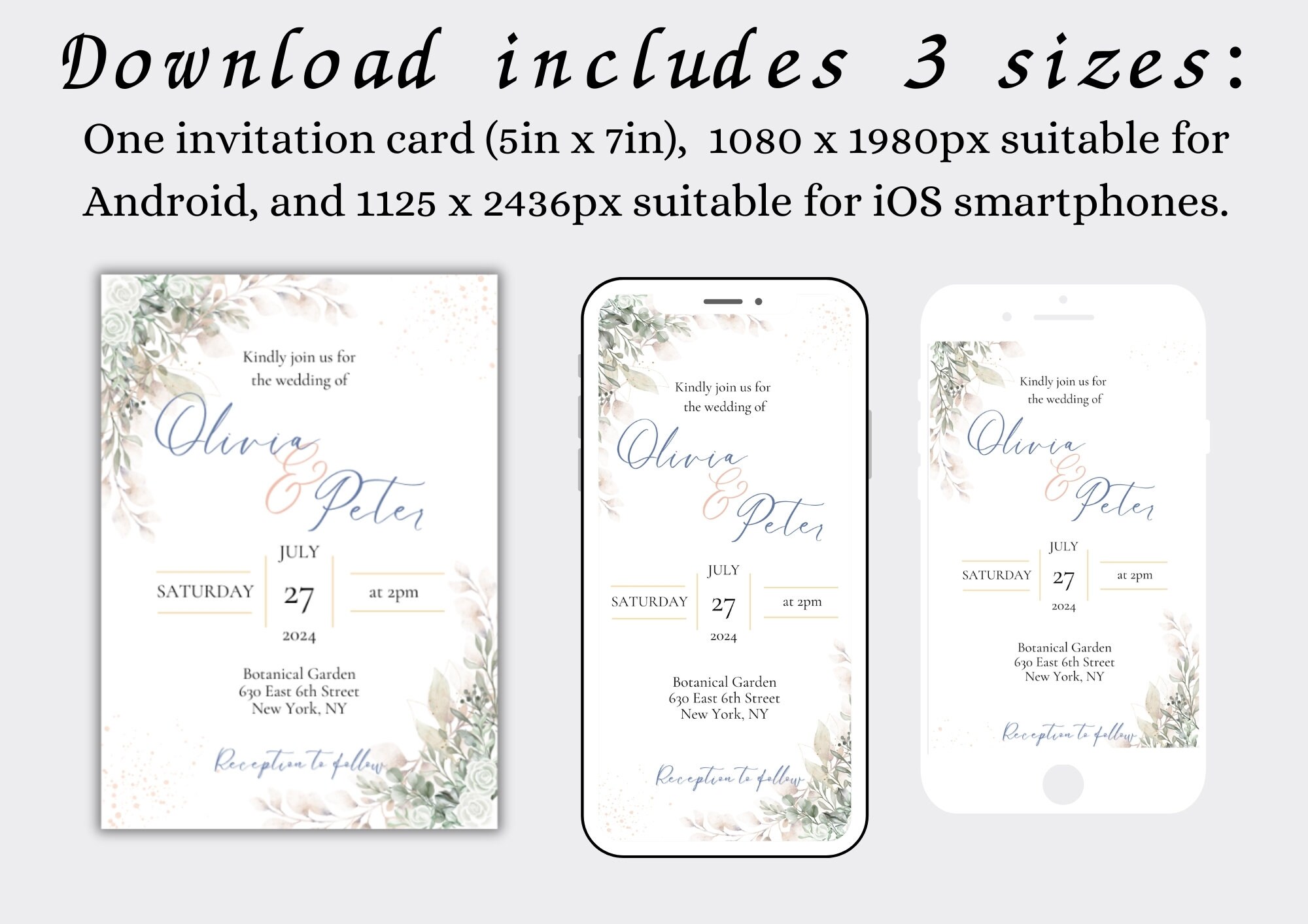 Editable Elegant Wedding Invitation | Wedding Invitation | Digital ...