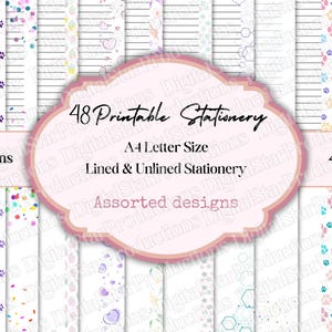 Assorted Designs Stationery | Bundle | Printable Writing Paper | Letter Writing | Writing Paper | Digital Download | Instant Download | PDF