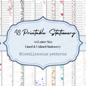 Papelería imprimible / Papelería miscelánea imprimible / Papel de escritura imprimible / Papel de escritura / Descarga digital / Descarga instantánea