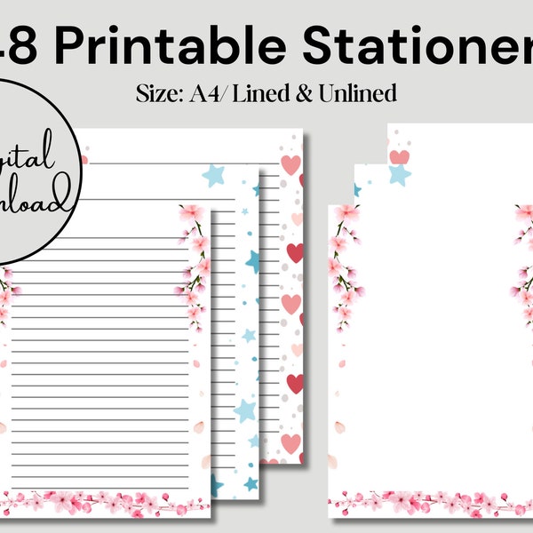 Printable Stationery | Printable Miscellaneous Stationery | Printable Writing Paper | Writing Paper | Digital Download | Instant Download